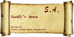 Sudár Anna névjegykártya