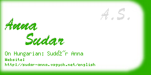 anna sudar business card